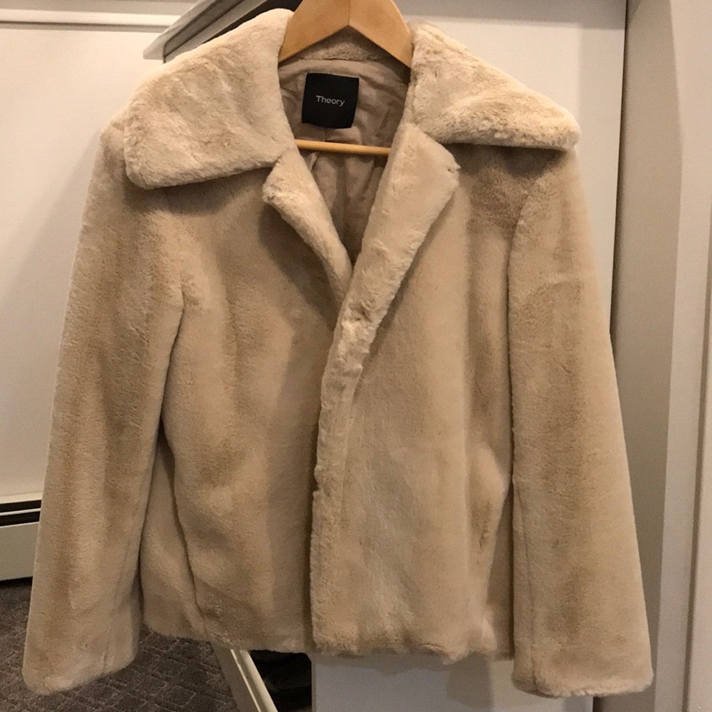 Theory Women’s Natural Luxe Faux Fur Jacket